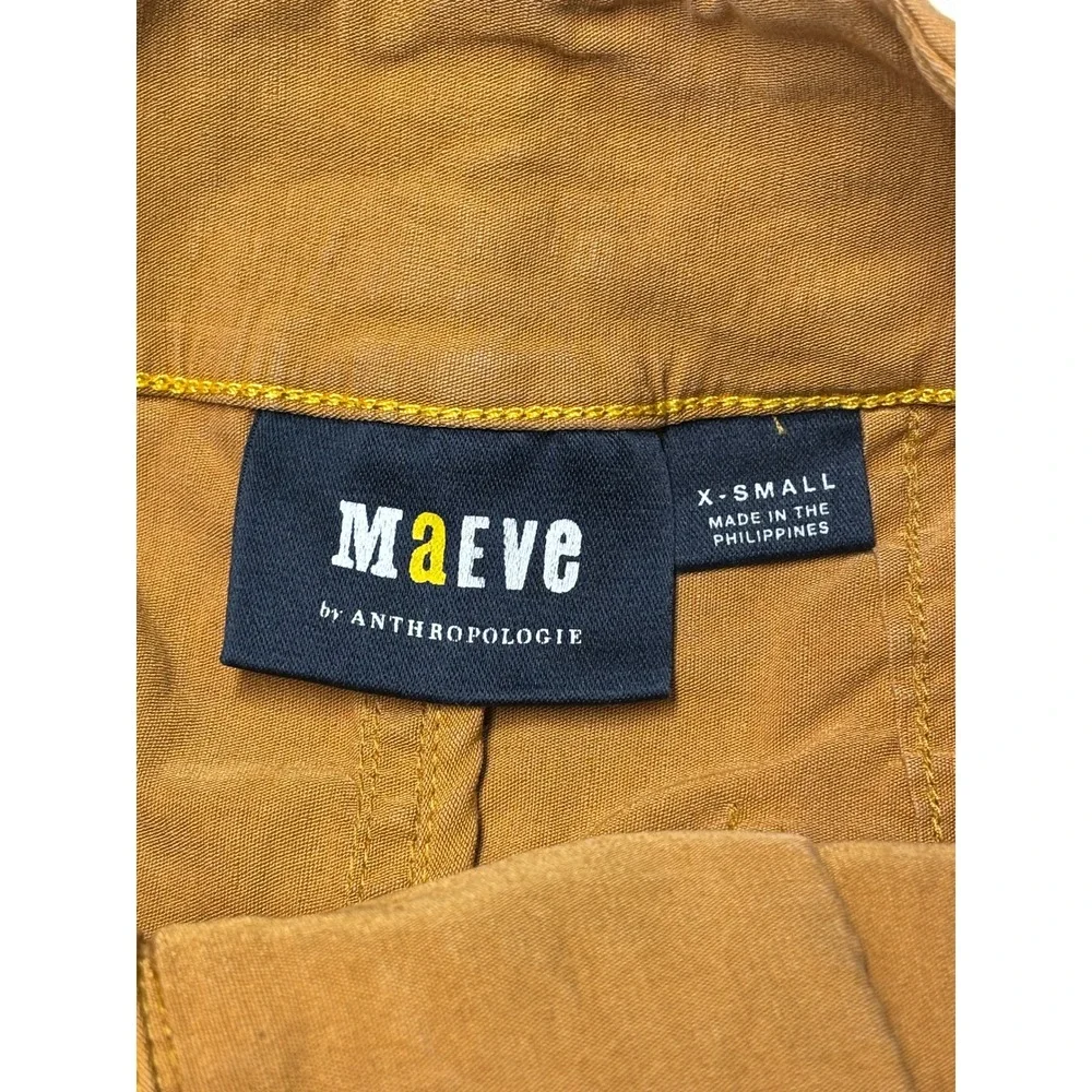 Maeve Anthropologie Mustard Yellow Utility Midi Pencil Skirt Womens XS W26‎ L23